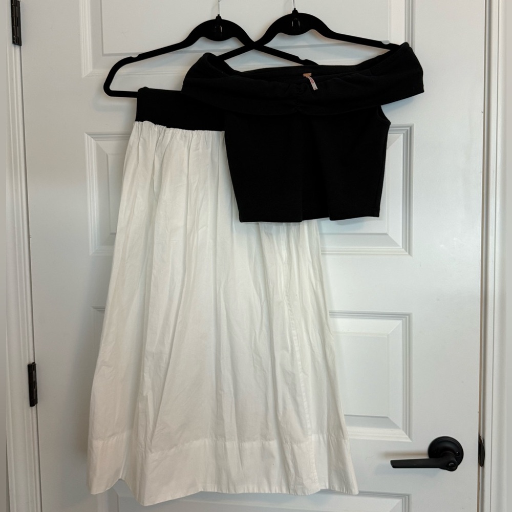 Free People Cooler in Capri Skirt Set in Black & White!